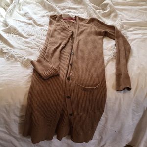 Textured tunic cardigan